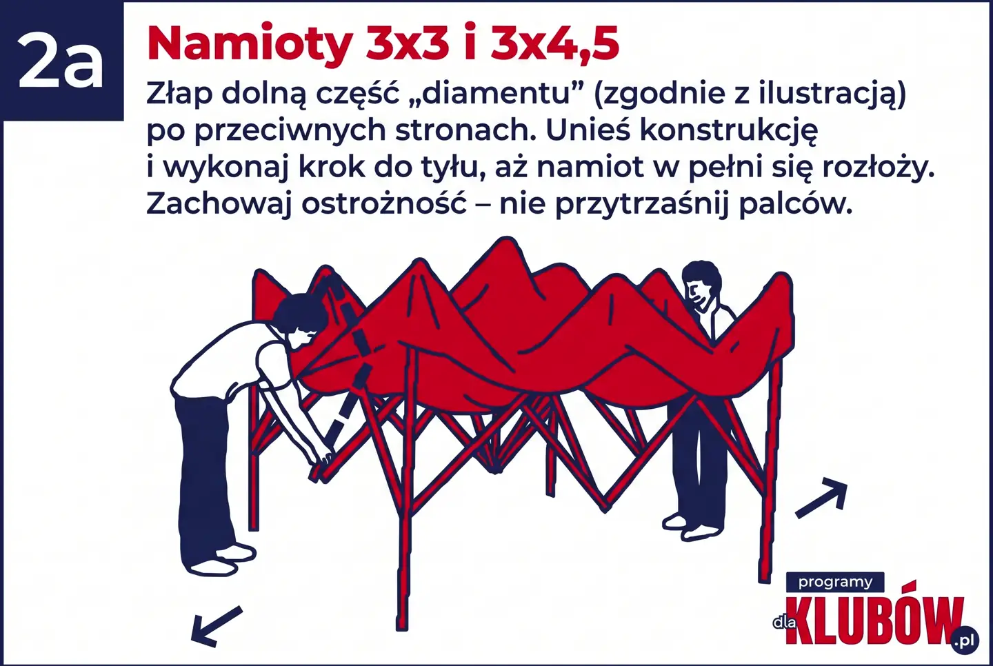 Instrukcja montażu namiotu krok 2a