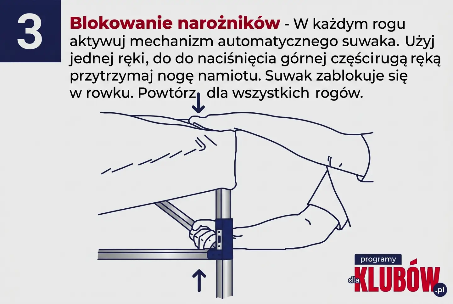 Instrukcja montażu namiotu krok 3